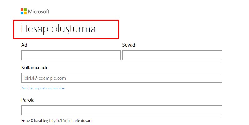 hotmail kaydol